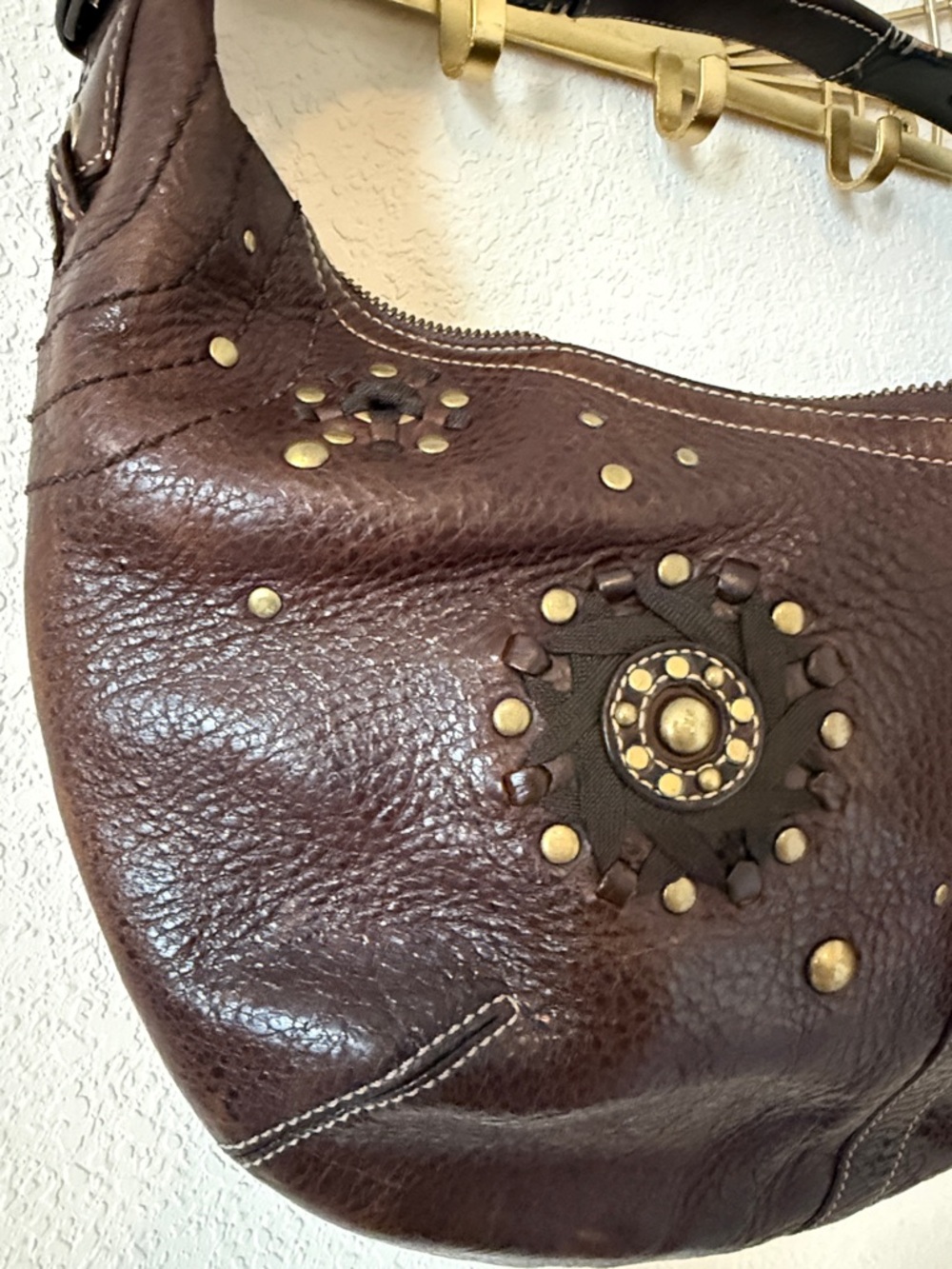 Vintage Y2K Authentic Coach SoHo Boho Studded Leather Hobo Bag - Picture 5 of 16